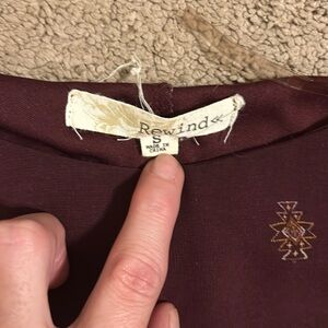 Bohemian style small burgundy dress
